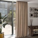 Elegant and stylish velvet drape, soft, lightly shiny, beige, made to measure