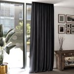 Elegant velvet drape, for the living room, soft to the touch, dark grey