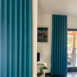 Modern drape for living room, matt, single colour, turquoise teal