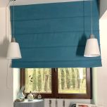 Modern Roman blind in matte smooth turquoise teal