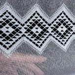 Firana nowoczesna, biała, gipiurowa wzór geometryczny