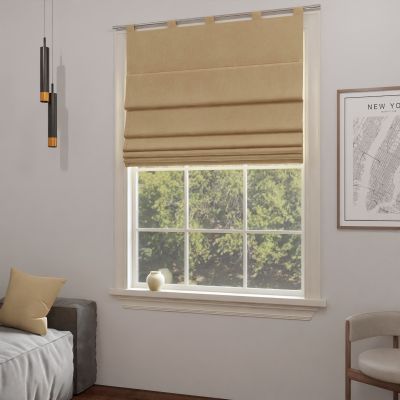 Modern Roman blind in matte smooth caramel