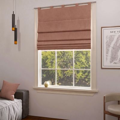 Modern Roman blind in matte smooth pastel pink