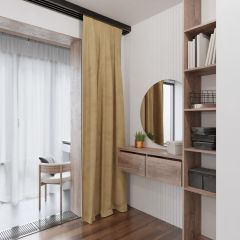 Modischer Vorhang für das Schlafzimmer, matt, einfarbig, sand
