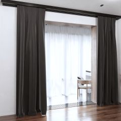 Modern blackout drape, for living room, blackout, matt, dark graphite 