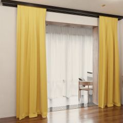 Beautiful blackout blackout curtain, for living room, matt, single colour, dark yellow