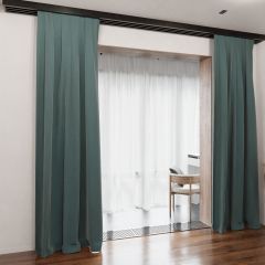 Modern blackout blackout curtain, matt, made to measure, green-blue