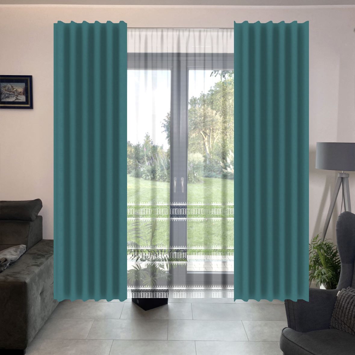 visualisation of a curtain against a photo of a window